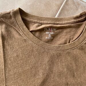 J.Crew Hemp Blend Tee in Brown - XL